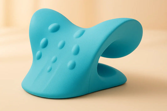 Blue chiropractic neck alignment pillow