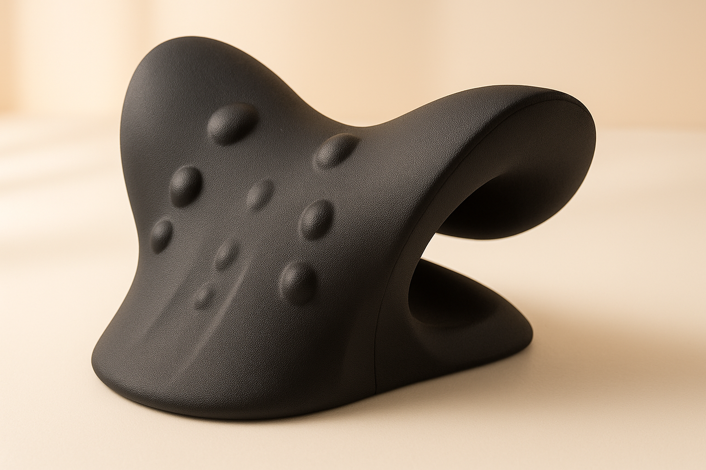 black chiropractic neck alignment pillow