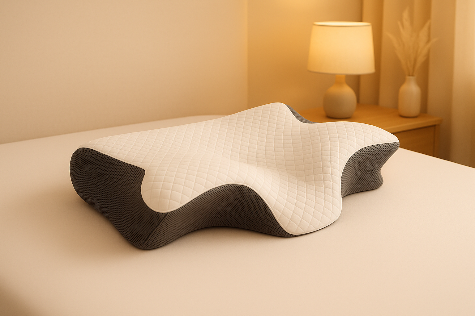 Memory foam cervical neck pillow with ergonomic contour design