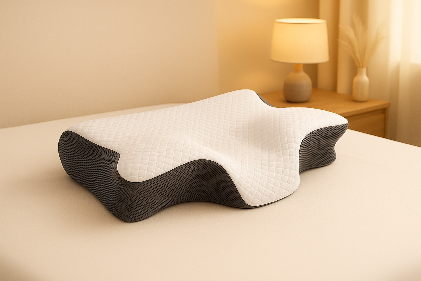 Memory foam cervical neck pillow with ergonomic contour design