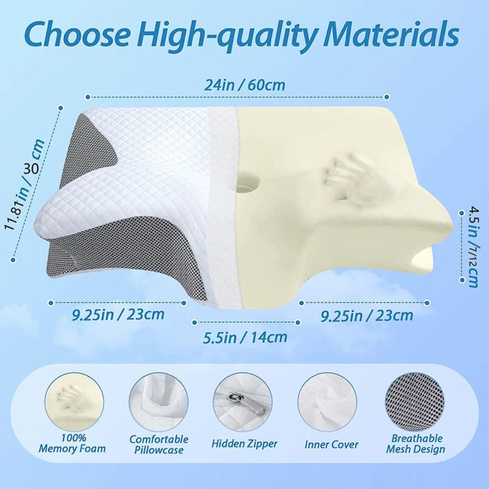 Ergonomic pillow size comparison and dimensions guide